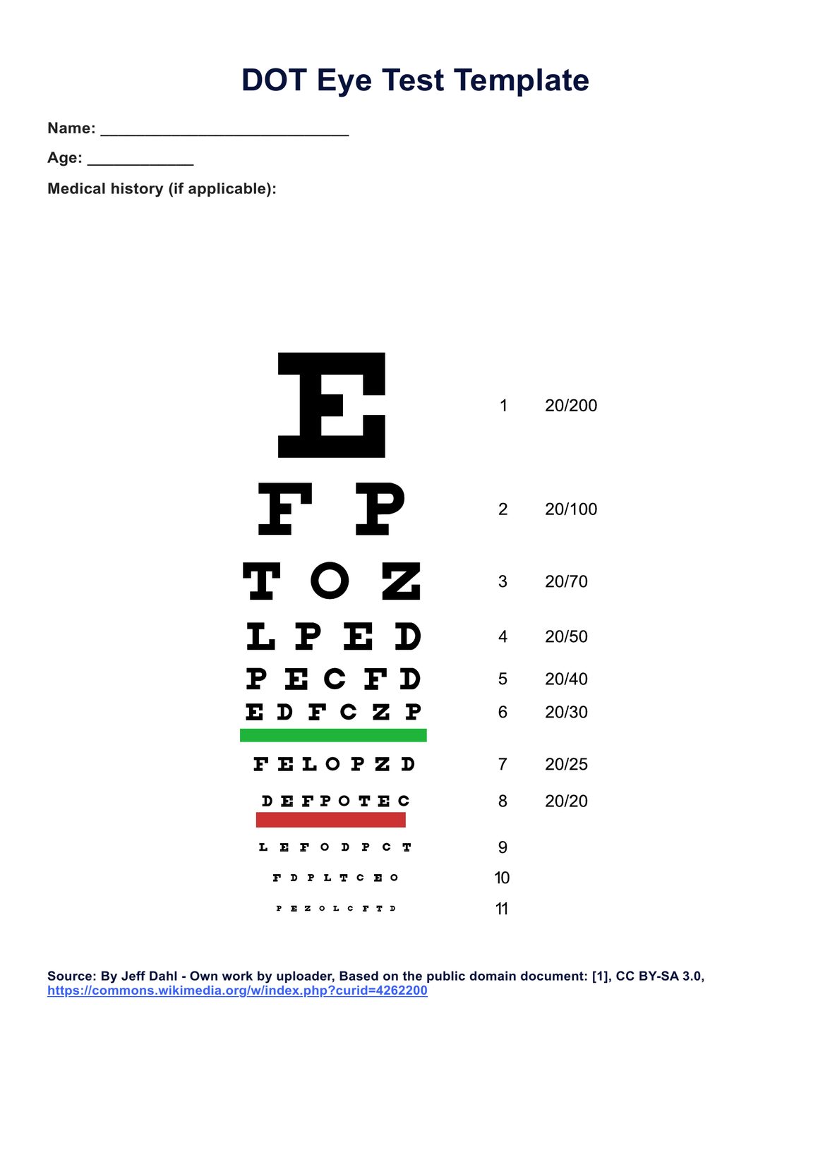 Dot Eye Test PDF Example