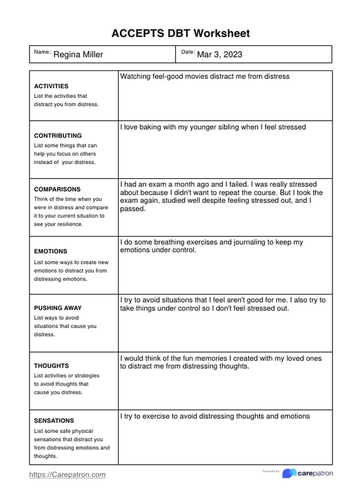 ACCEPTS DBT Worksheets PDF Example