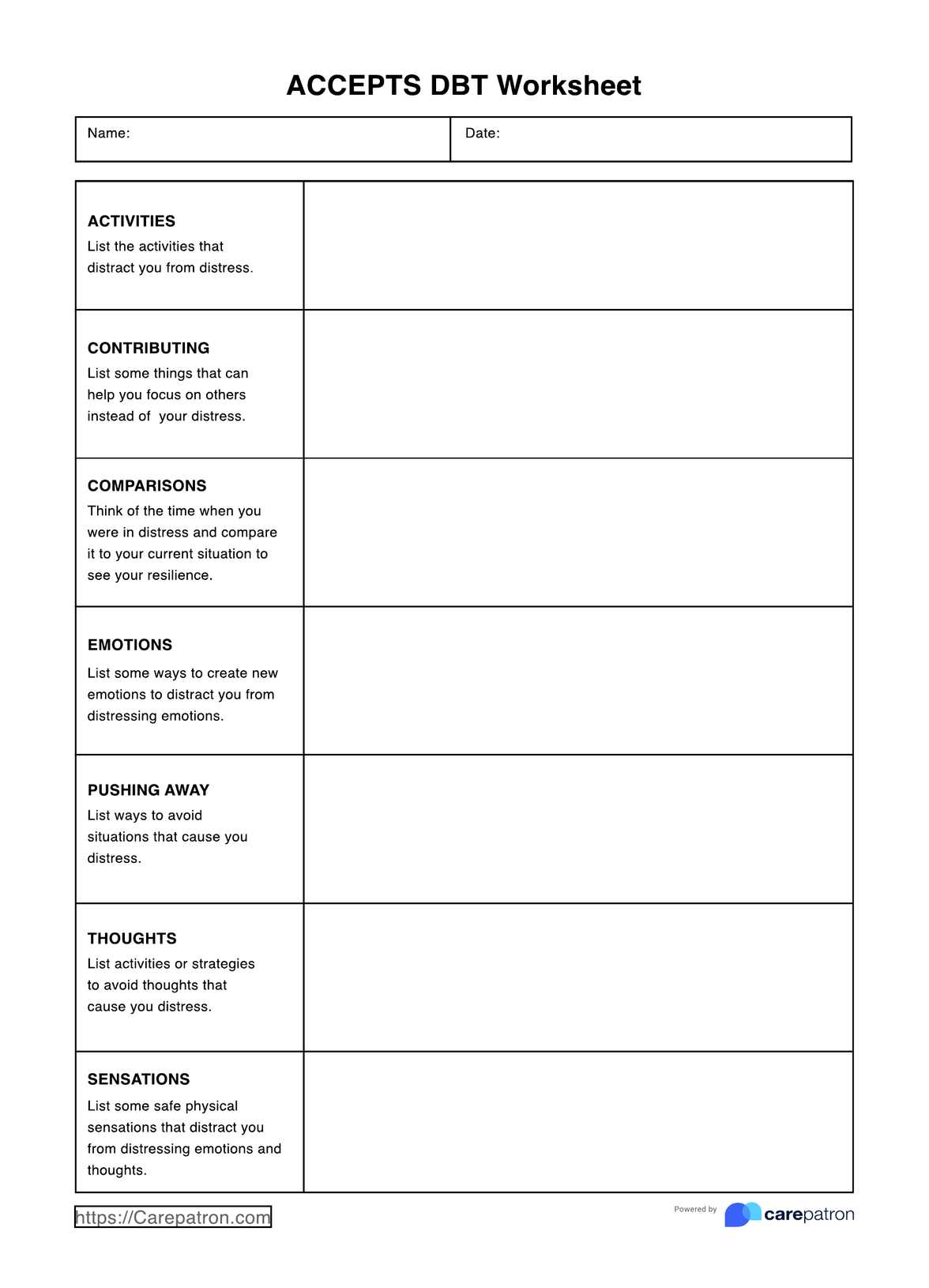 ACCEPTS DBT Worksheets PDF Example
