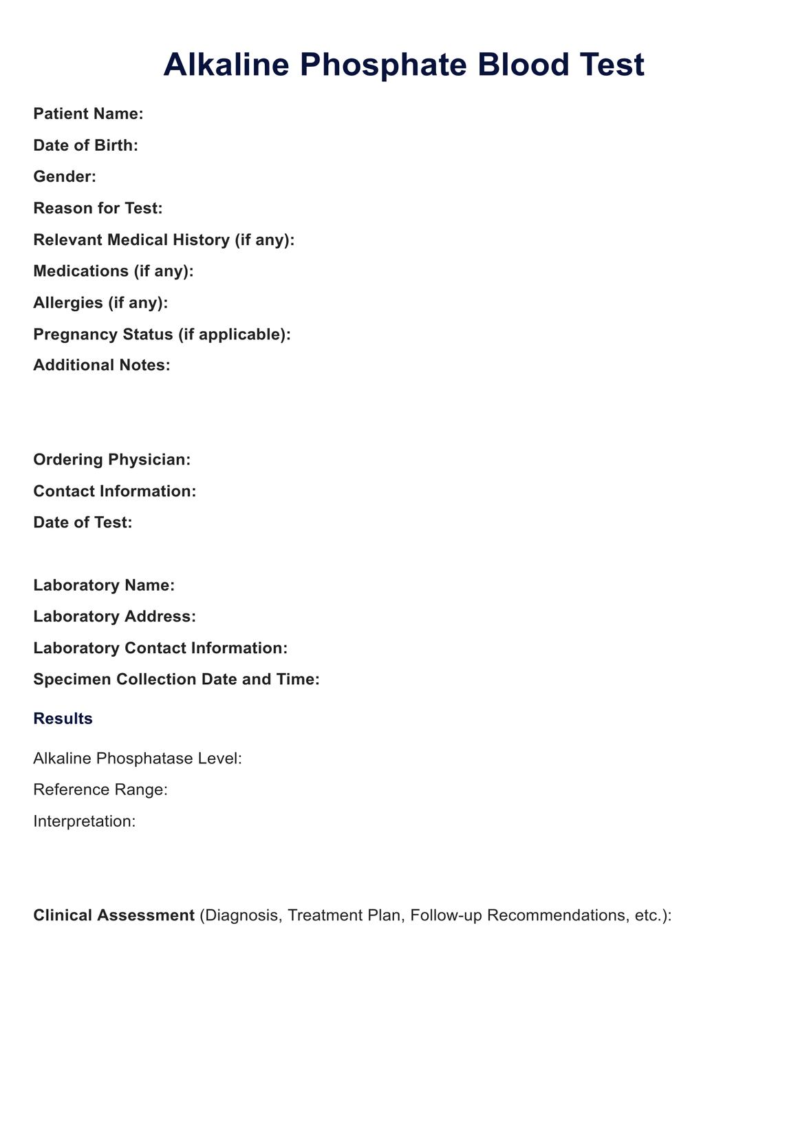 ALK Phos Blood Test PDF Example