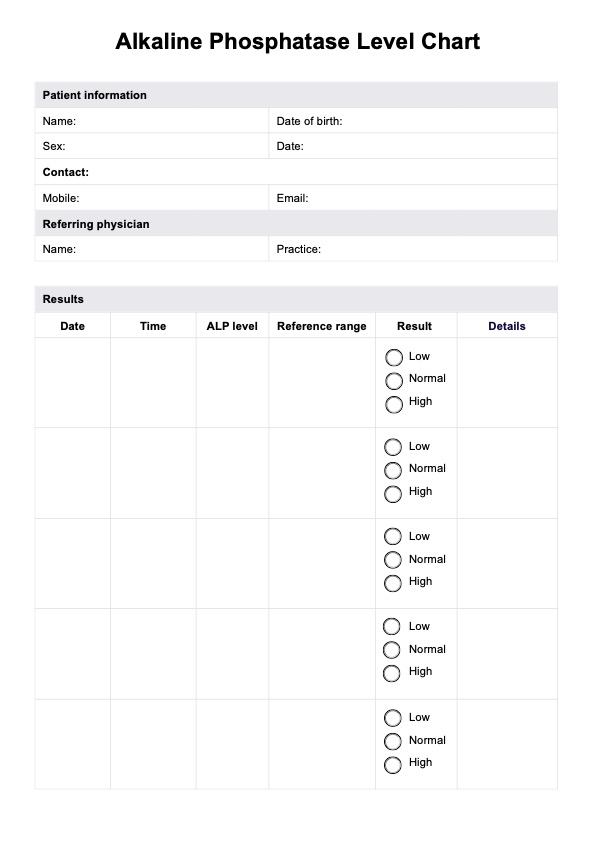 Alkaline Phosphatase Level PDF Example