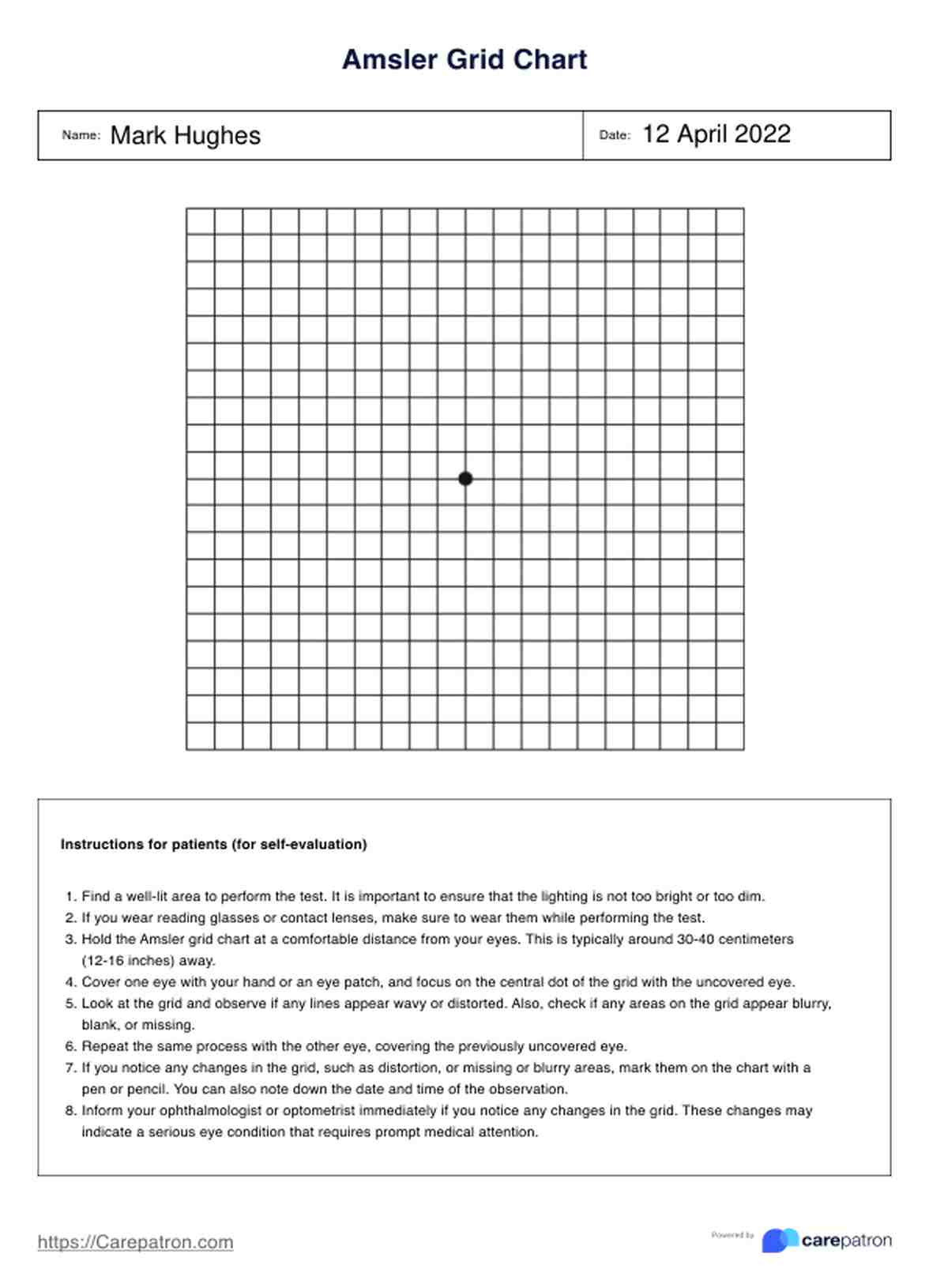 Amsler Grid Chart PDF Example