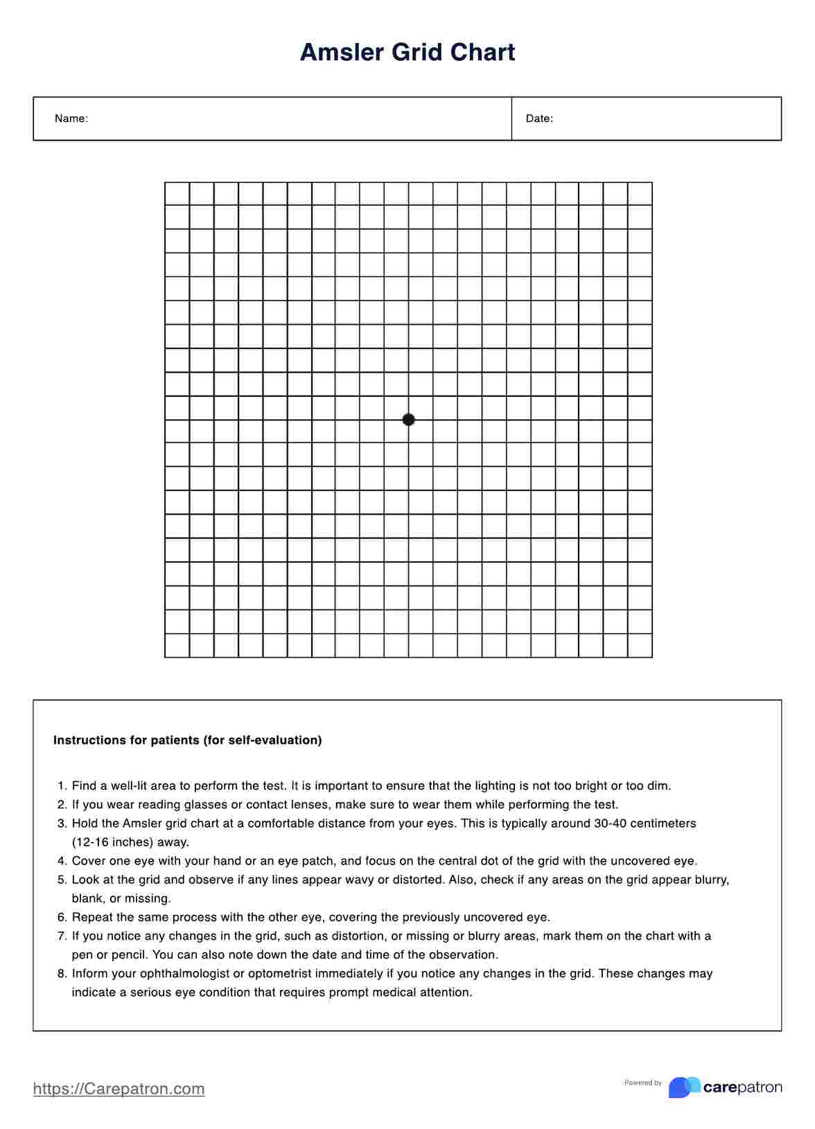 Amsler Grid Chart PDF Example