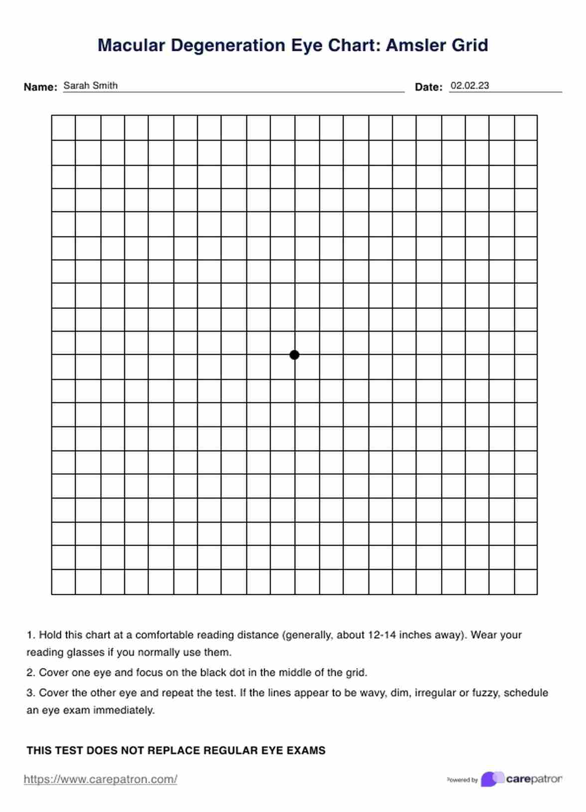 Macular Degeneration Eye Chart PDF Example