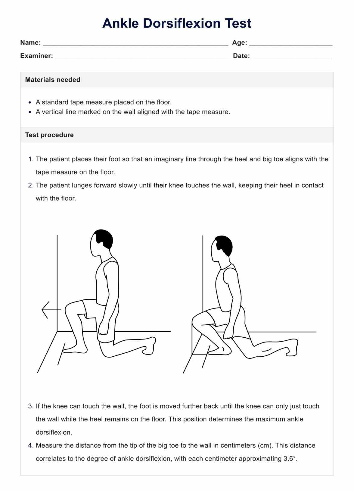 Ankle Dorsiflexion Test PDF Example