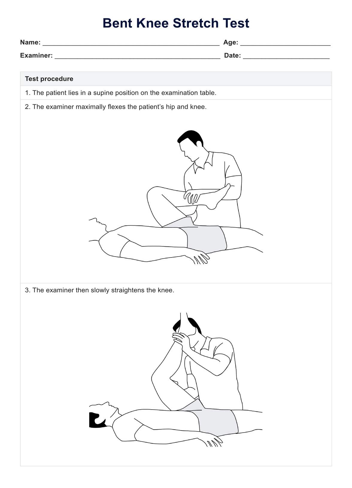 Bent Knee Stretch Test PDF Example
