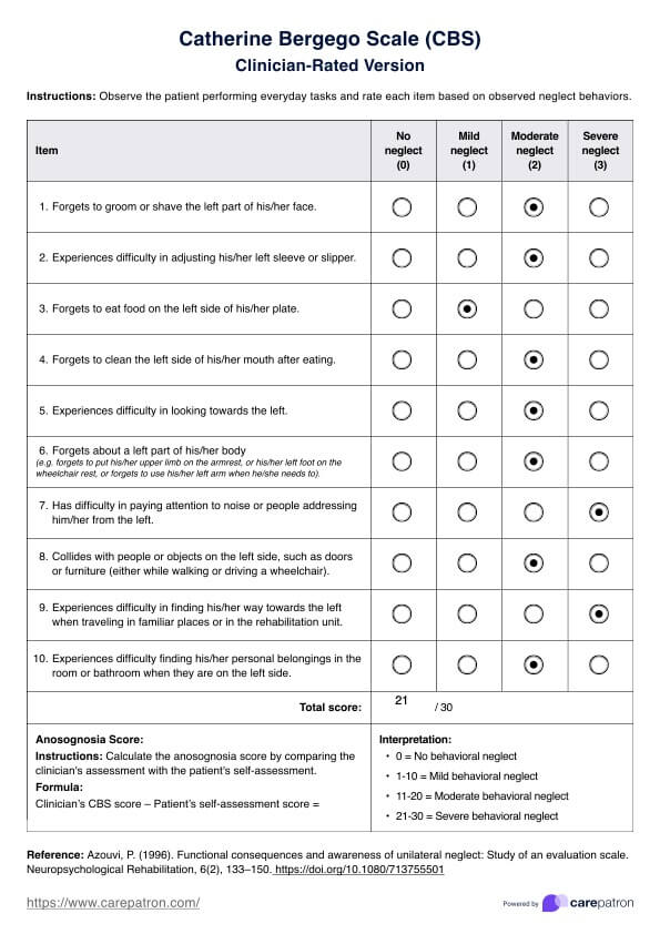 Catherine Bergego Scale (CBS) PDF Example