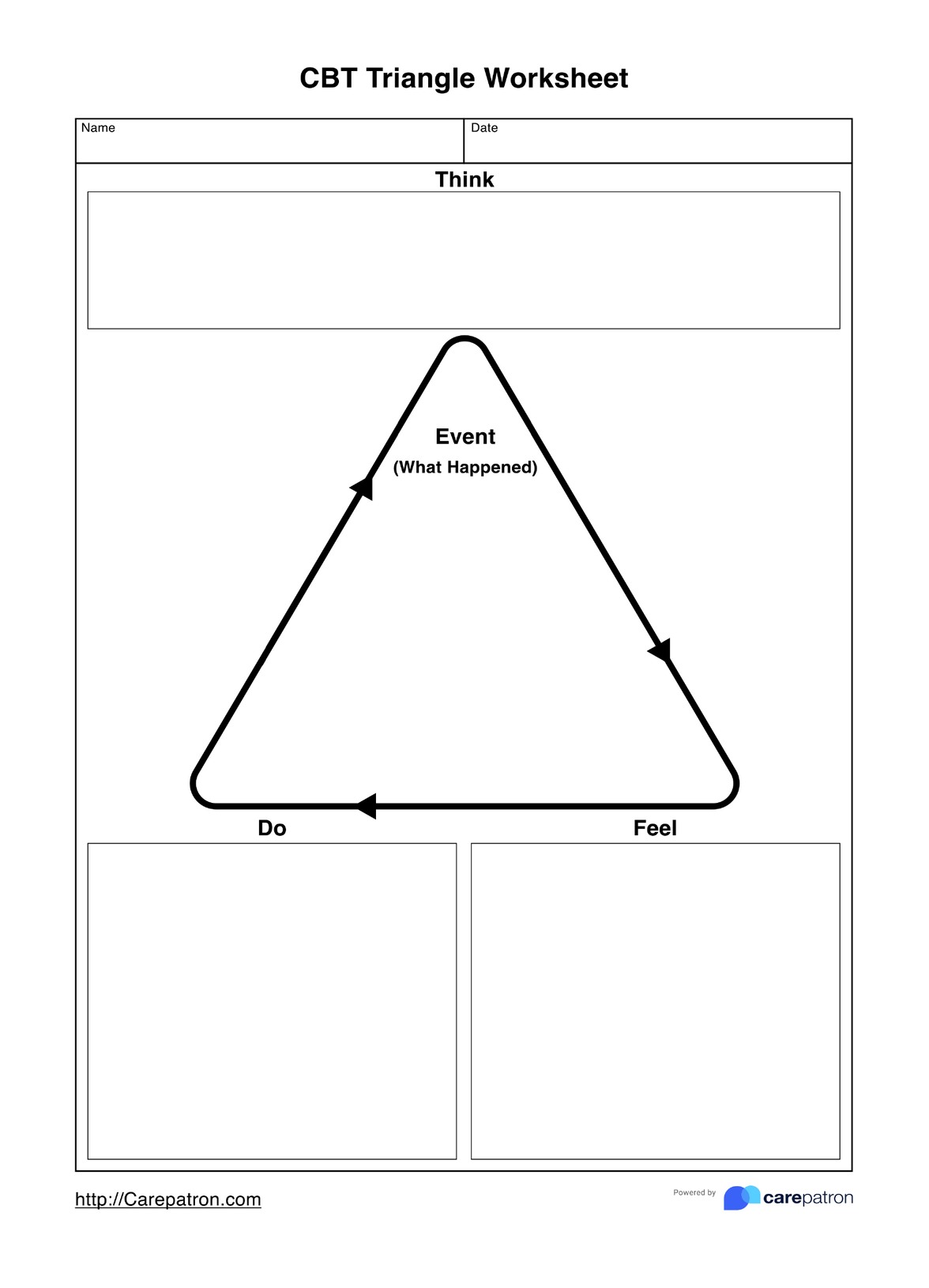 CBT Triangle Worksheets PDF Example
