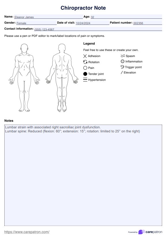 Ejemplo de Quiropráctico PDF Example