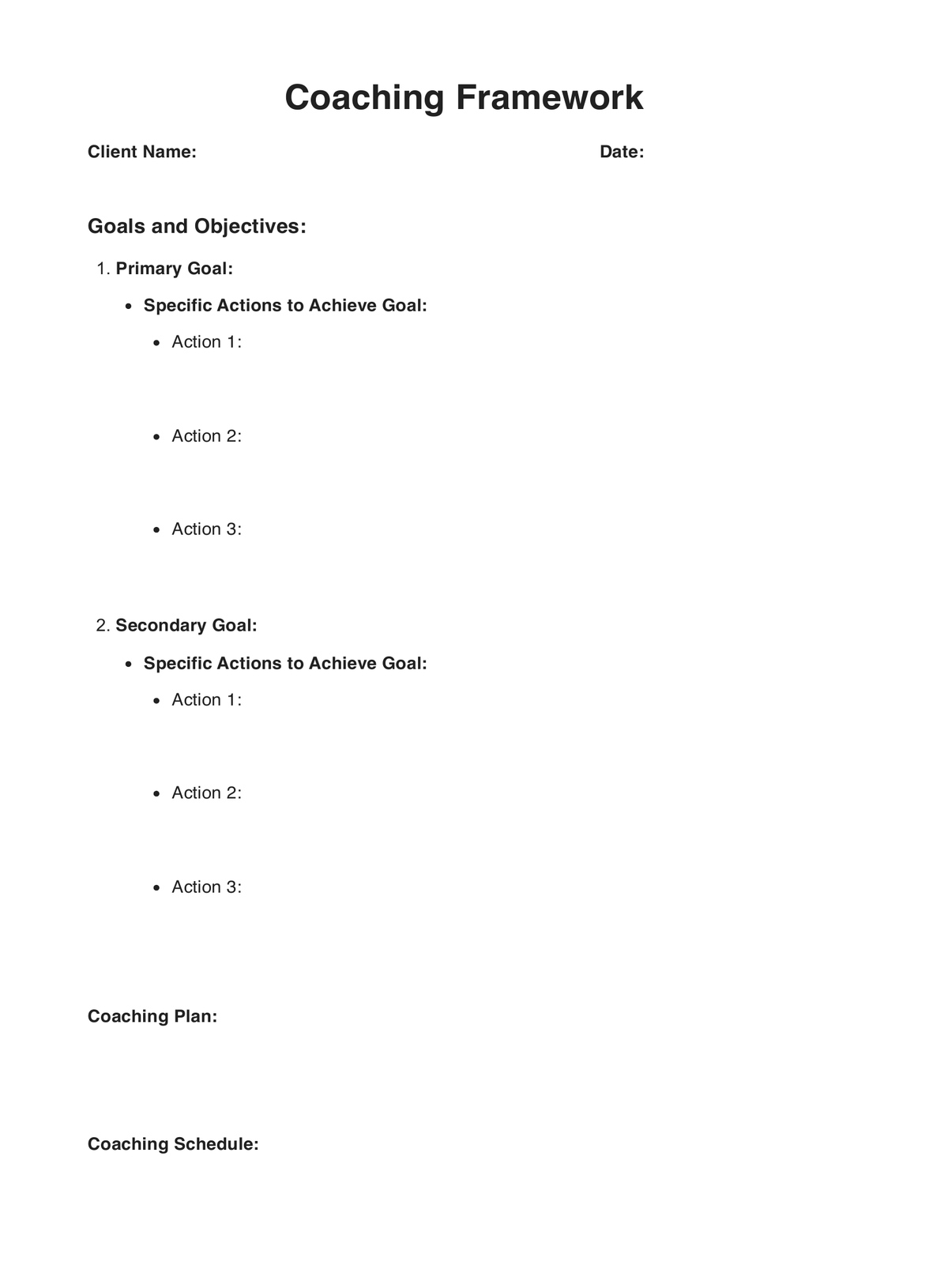 Coaching Framework PDF Example