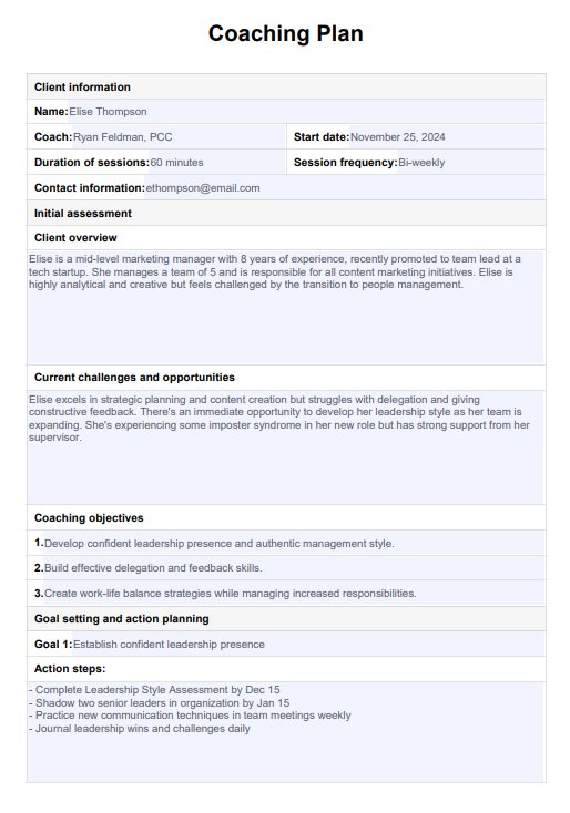 Coaching Plan PDF Example