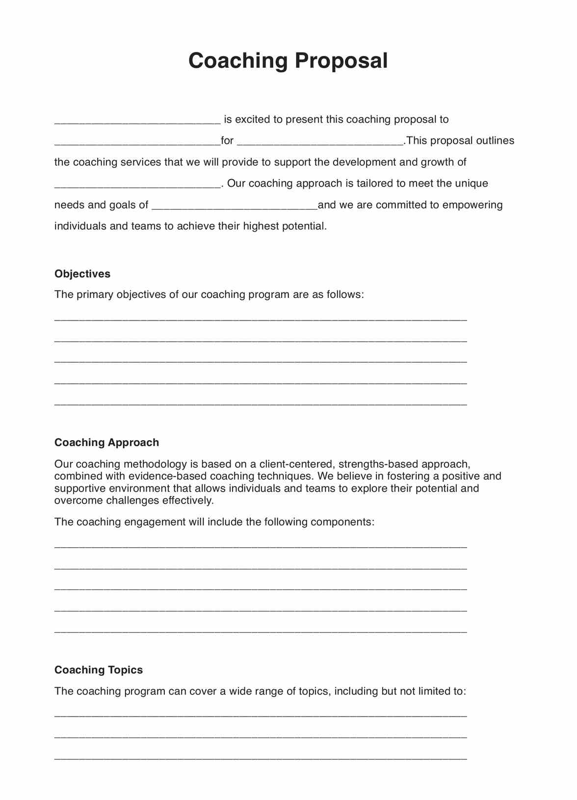 Coaching Proposals PDF Example