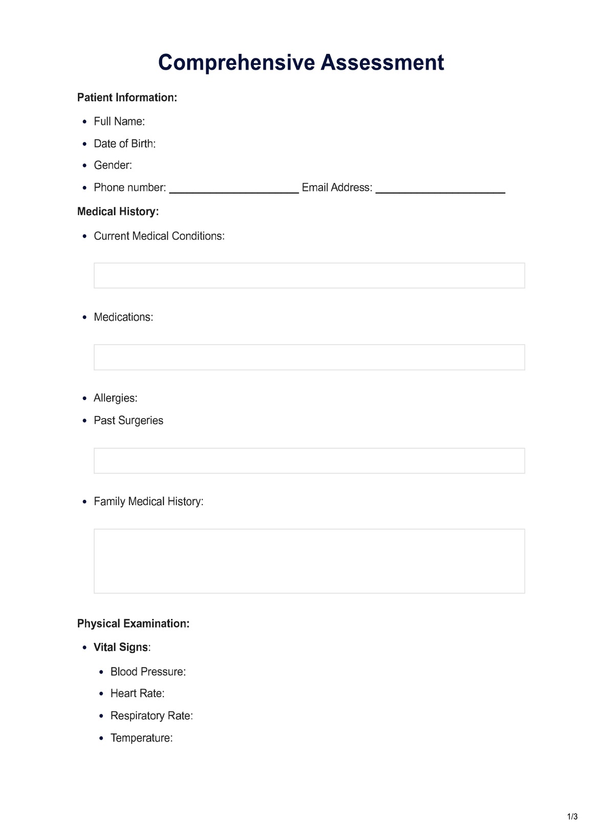 Comprehensive Assessments PDF Example