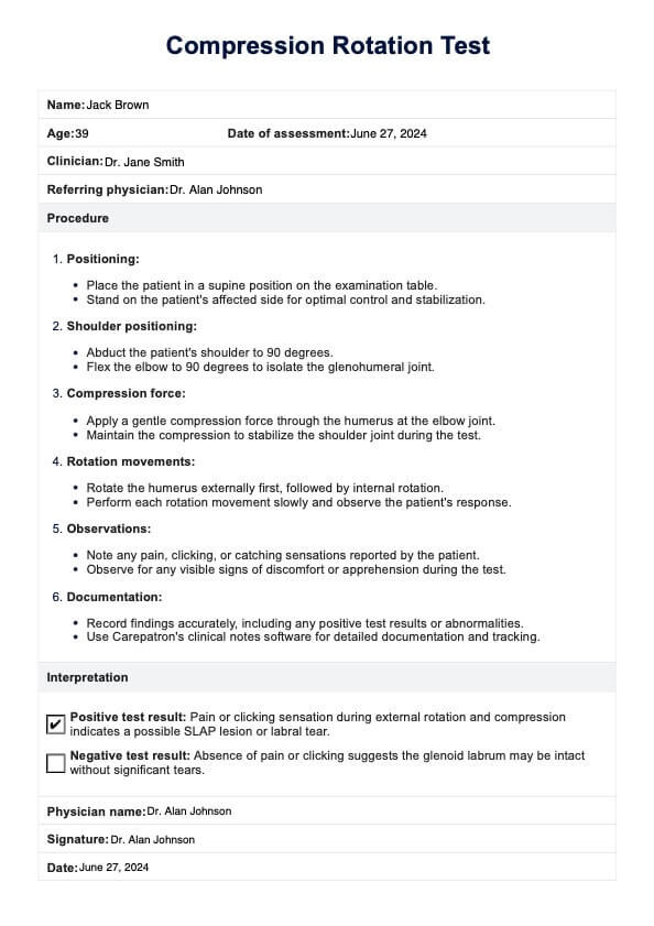 Prueba de rotación de compresión PDF Example