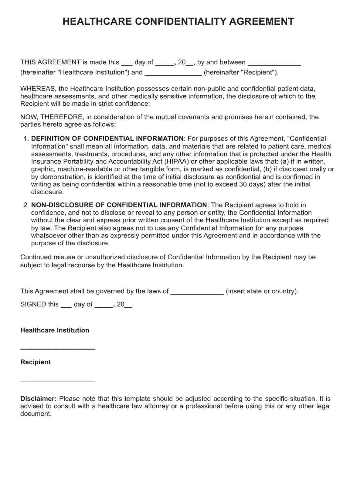 Confidentiality Statements PDF Example