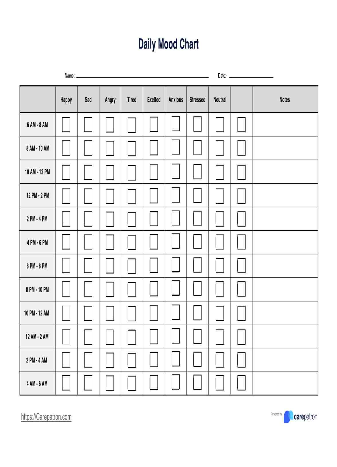 Mood Chart & Example | Free PDF Download