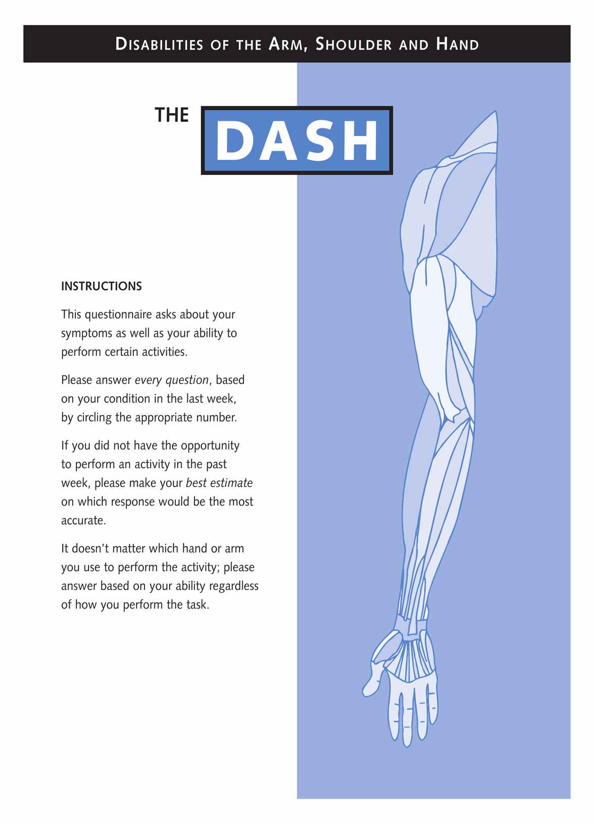 DASH Outcome Measure PDF Example