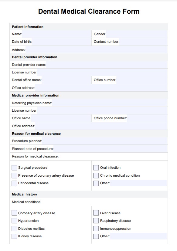 Hammaslääketieteellinen selvityslomake PDF Example