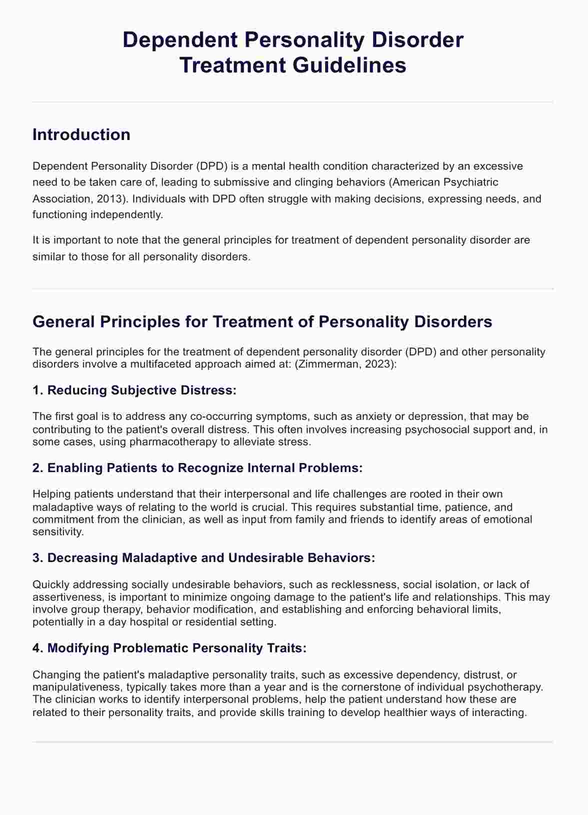 Tratamiento del Trastorno Dependiente de la Personalidad (TDP)  PDF Example
