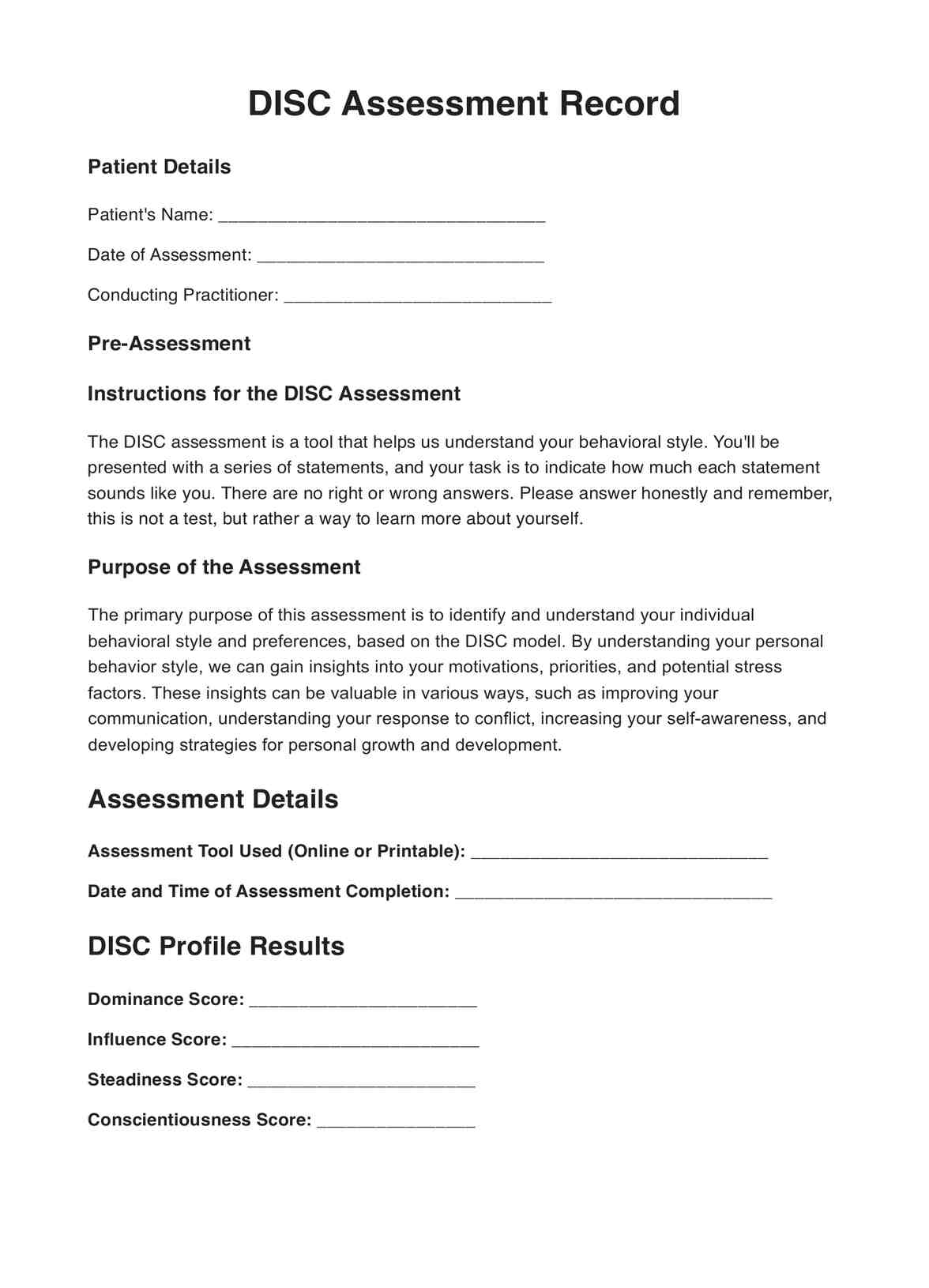 DISC Assessment PDF Example