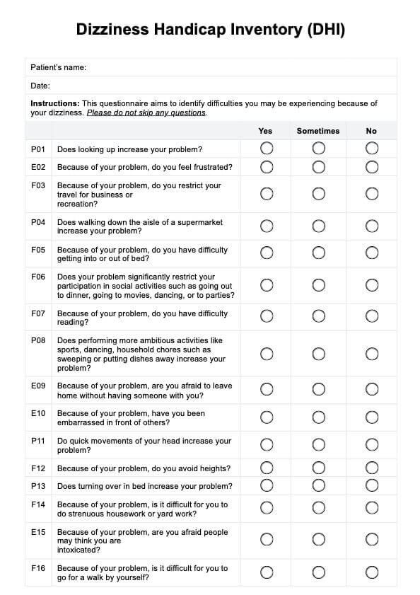 Printable Dental Examination Form & Example | Free PDF Download