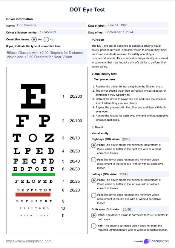 Kiểm tra mắt chấm PDF Example