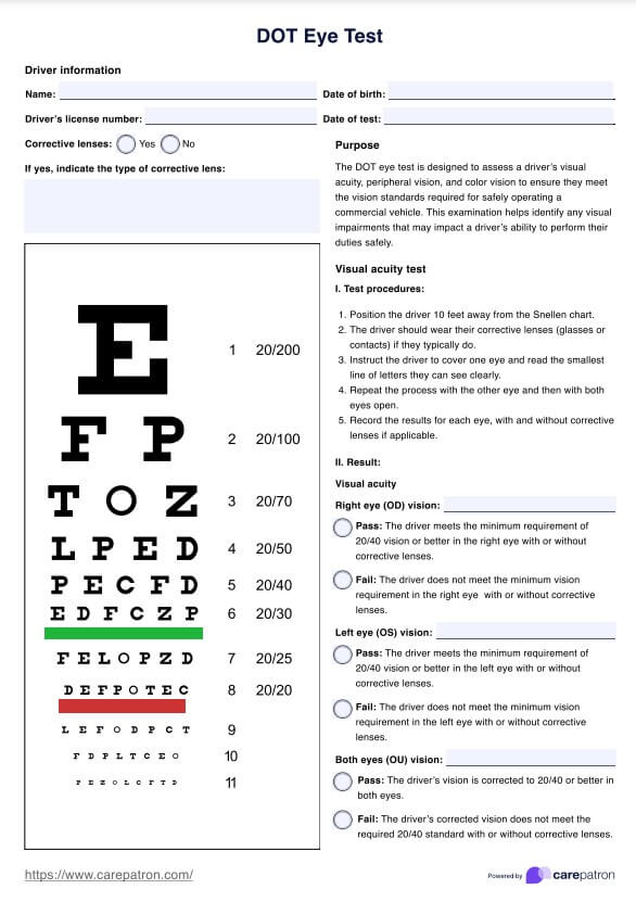 Dot Eye Test PDF Example