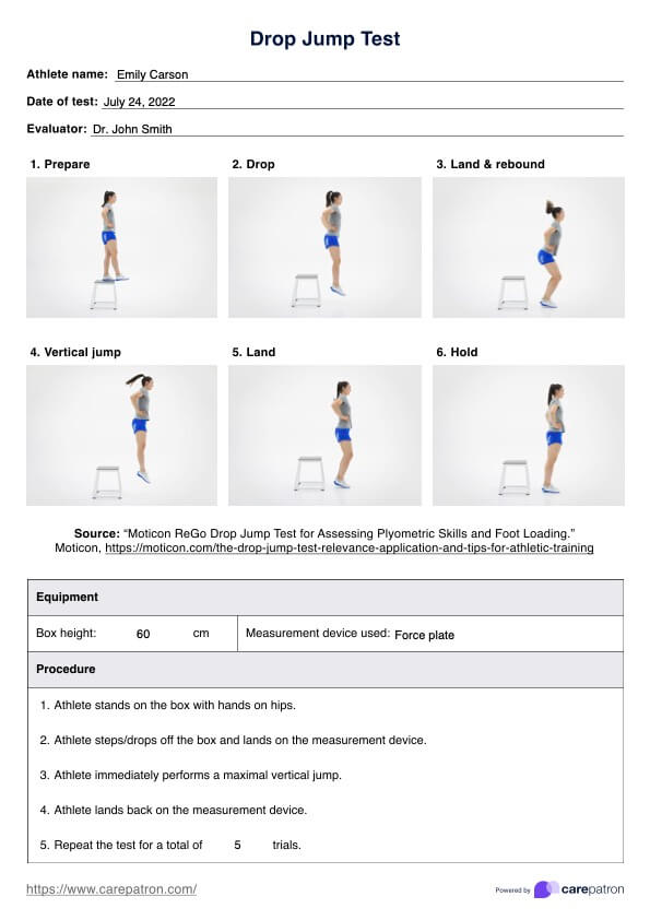 Prueba de salto de caída PDF Example