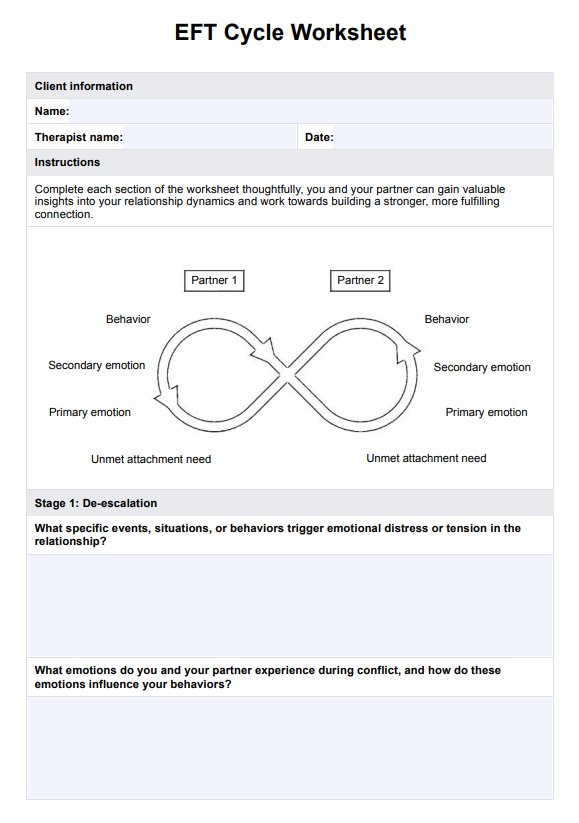 EFT Cycle Worksheet PDF Example