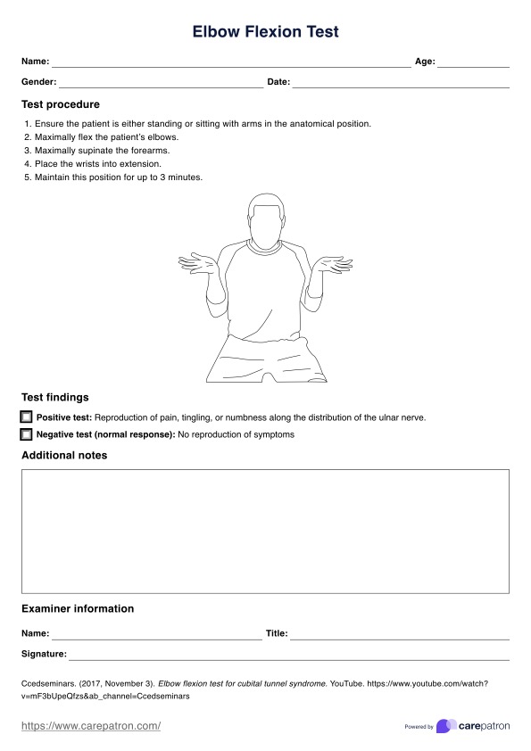 Prueba de flexión del codo PDF Example