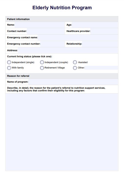 Programa de nutrición para ancianos PDF Example