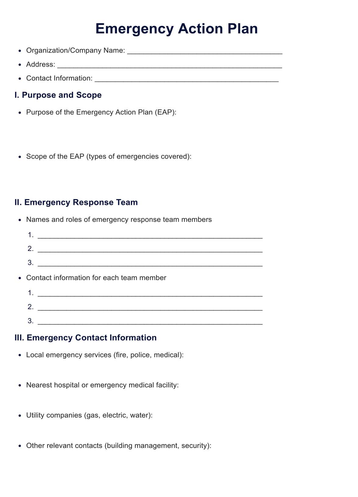 Emergency Action Plan PDF Example