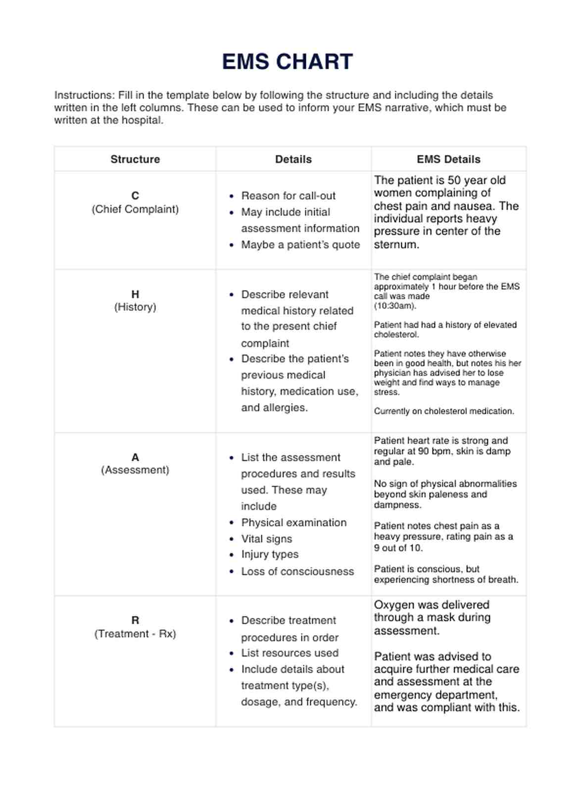 EMS CHART Template & Example | Free PDF Download