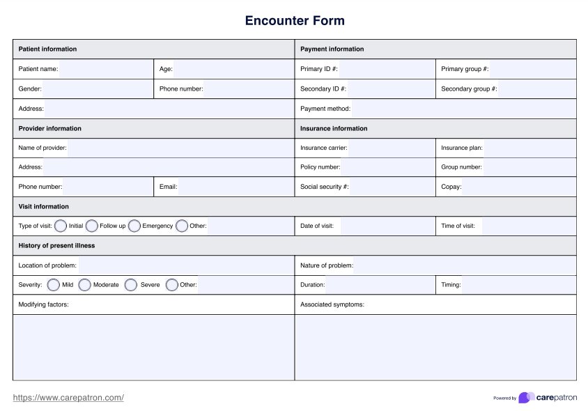 Encounter Form PDF Example