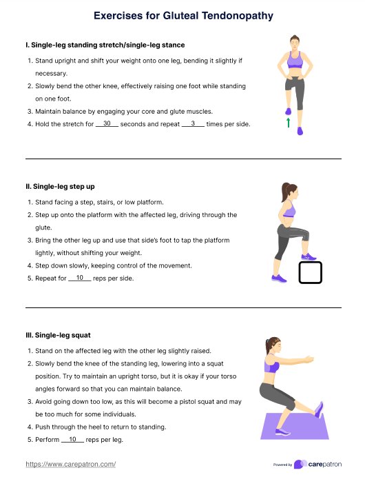 Exercises for Gluteal Tendinopathy Handout PDF Example