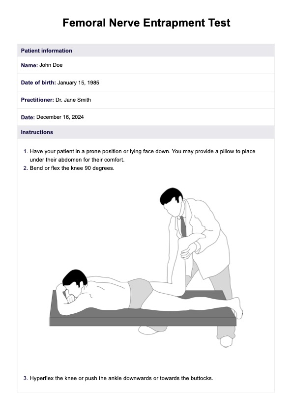 Femoral Nerve Entrapment Test PDF Example