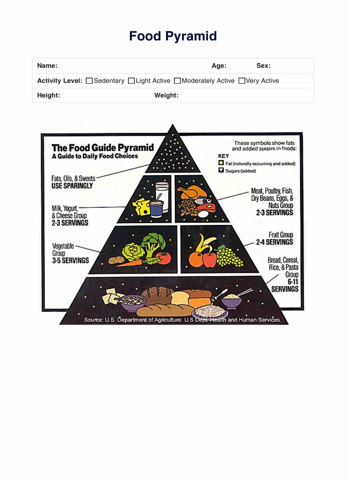 Printable Food Pyramid PDF Example