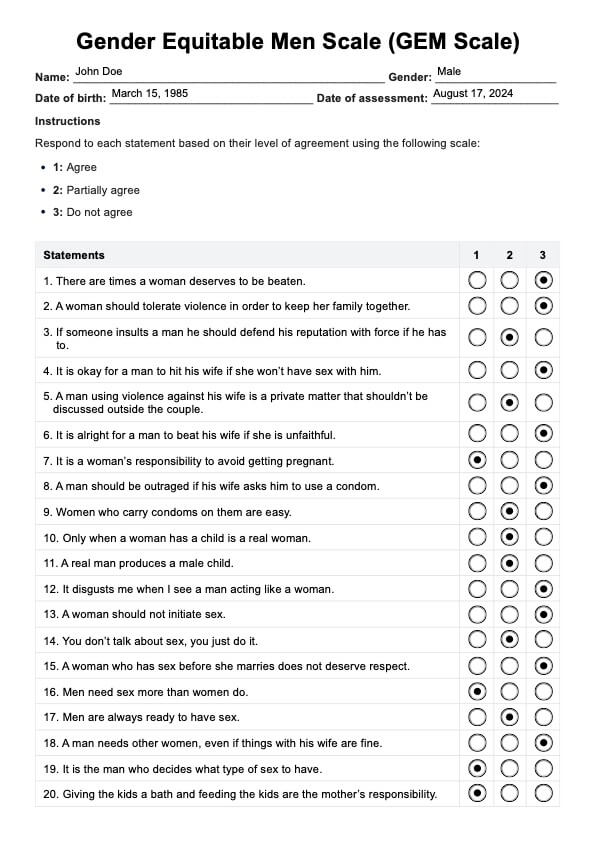 GEM Scale PDF Example