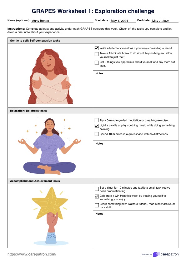 GRAPES Worksheets PDF Example