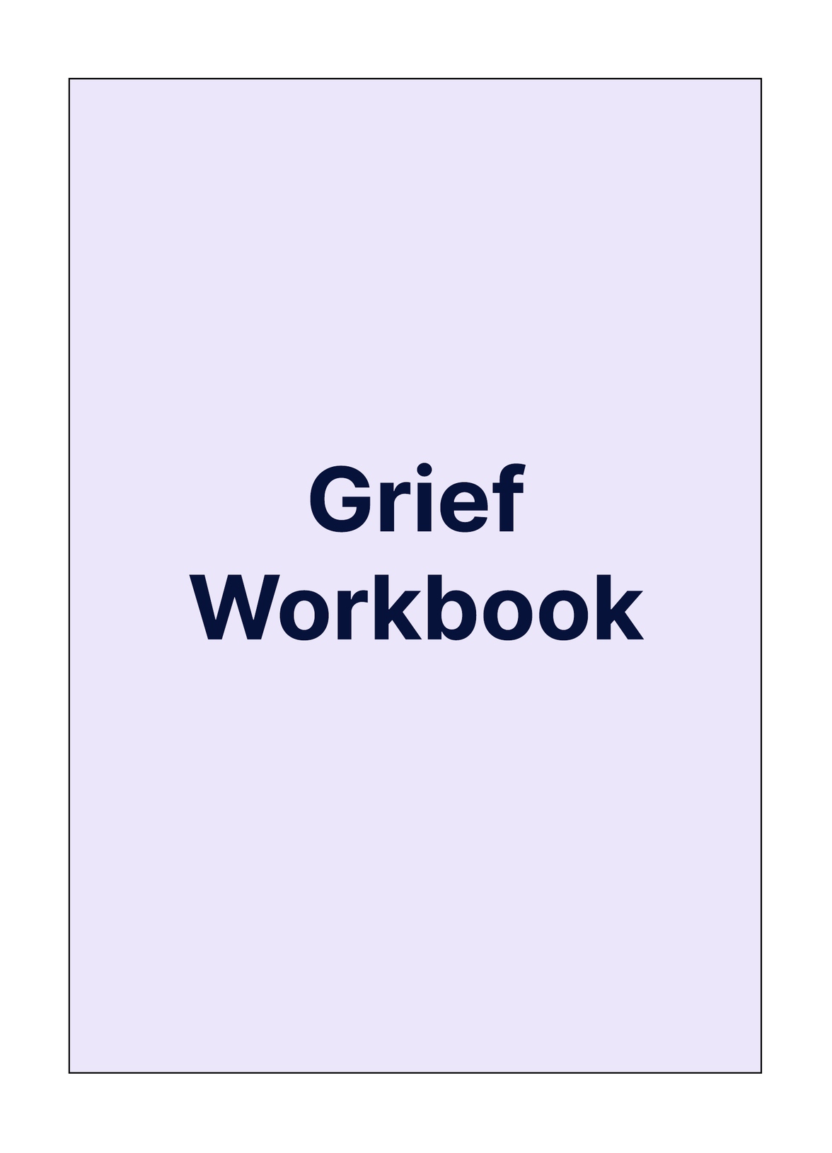 Grief Workbook PDF Example