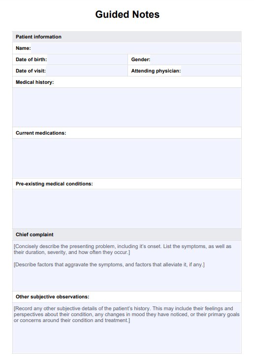 Guided Notes Template PDF Example