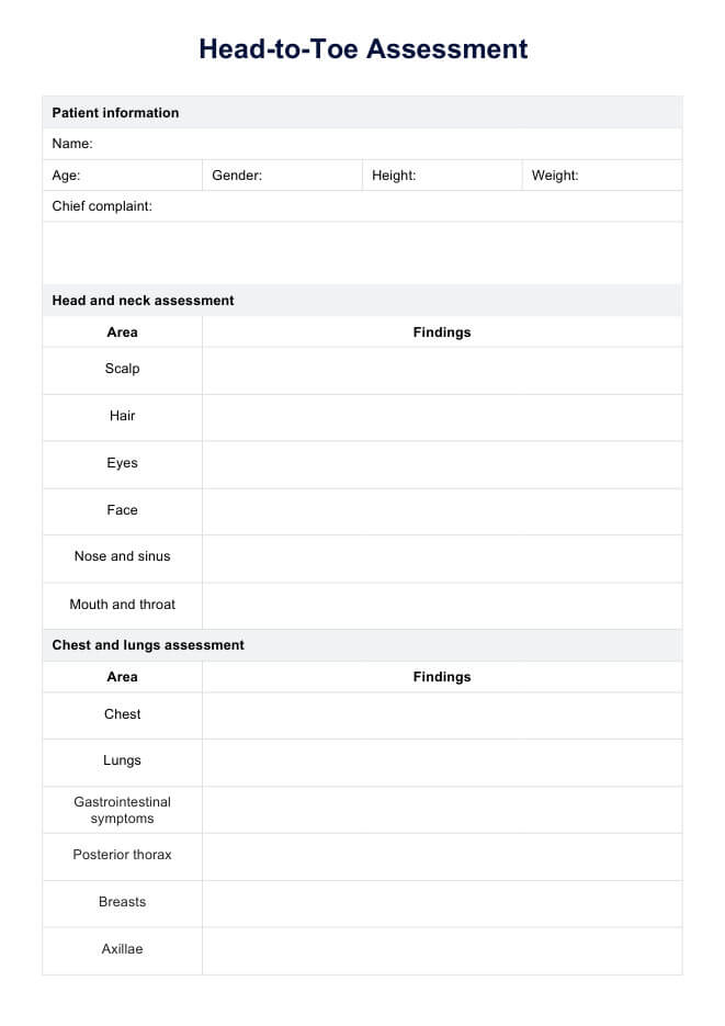 Päästä varpaisiin arvioinnit PDF Example