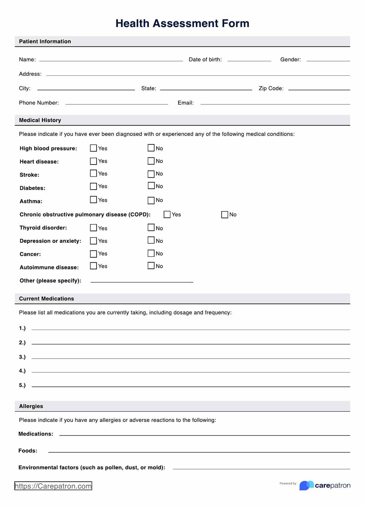 Health Assessment PDF Example