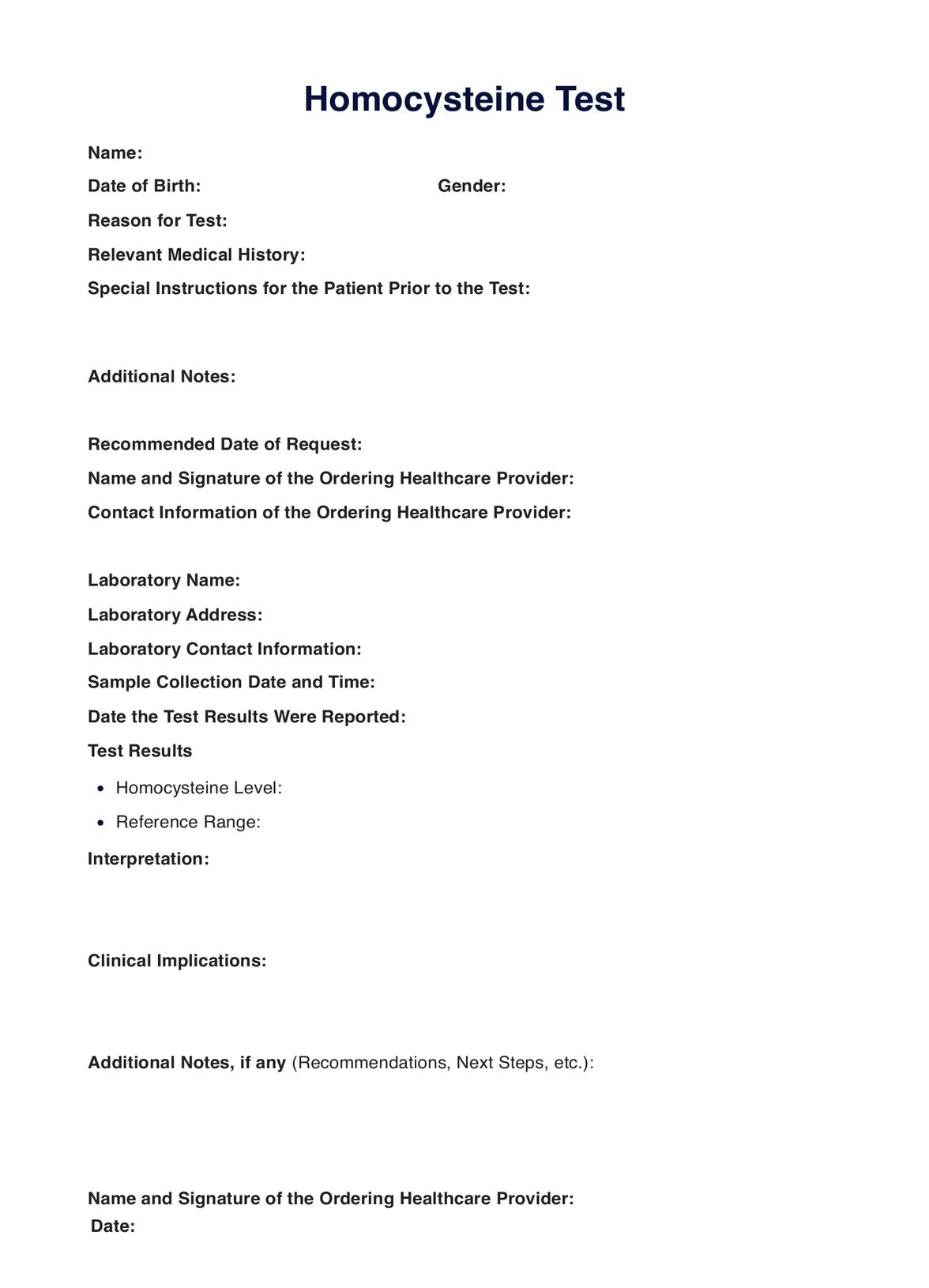 Homocysteine Test PDF Example