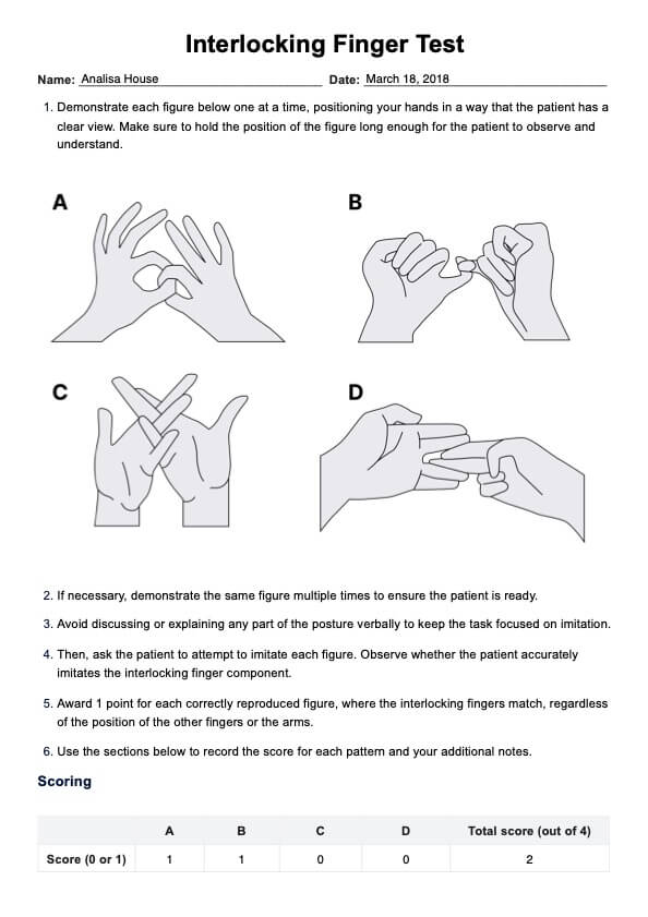 인터로킹 핑거 테스트 PDF Example