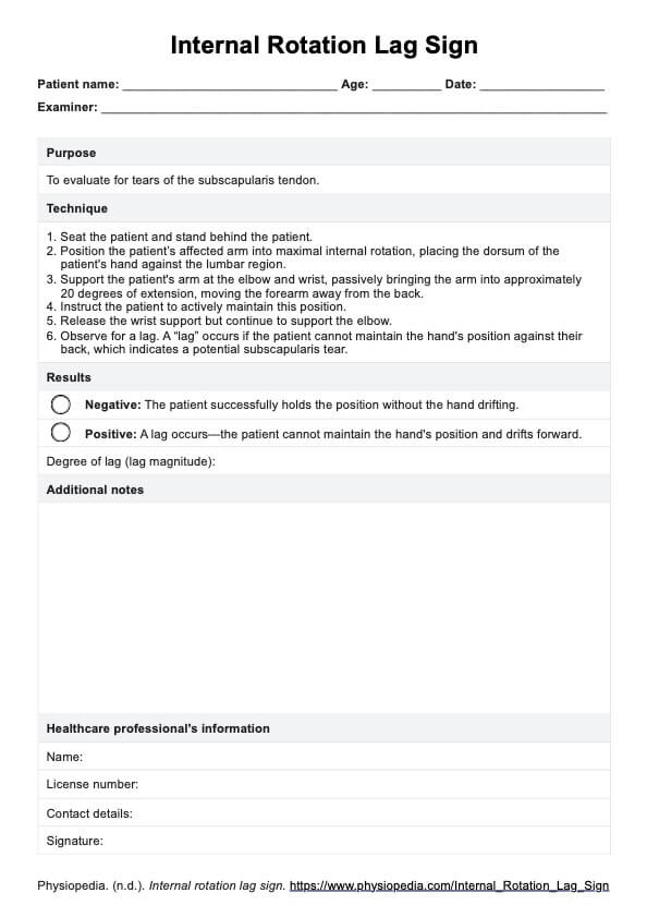 Internal Rotation Lag Sign PDF Example