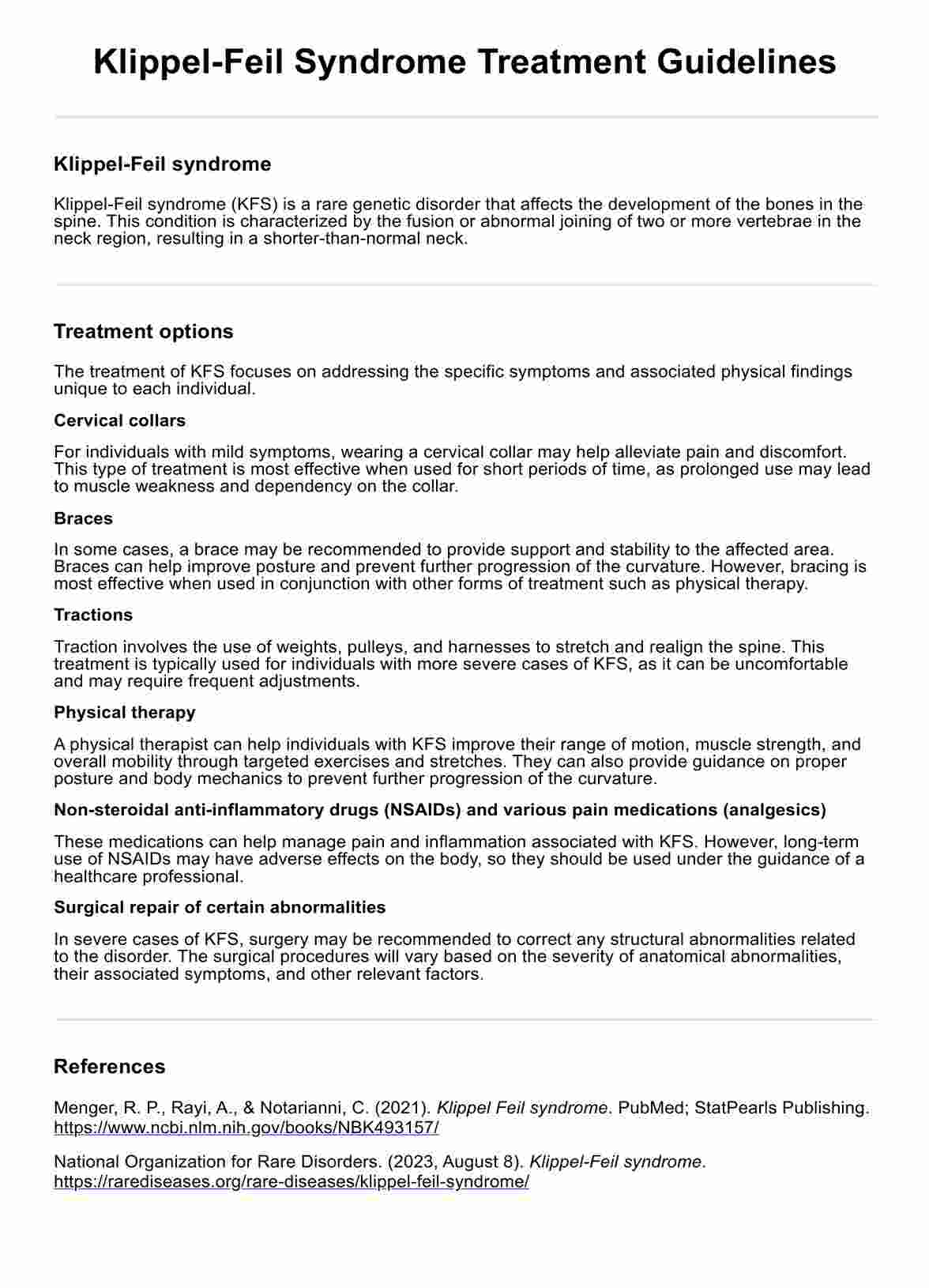 Pautas de tratamiento del síndrome de Klippel-Feil PDF Example