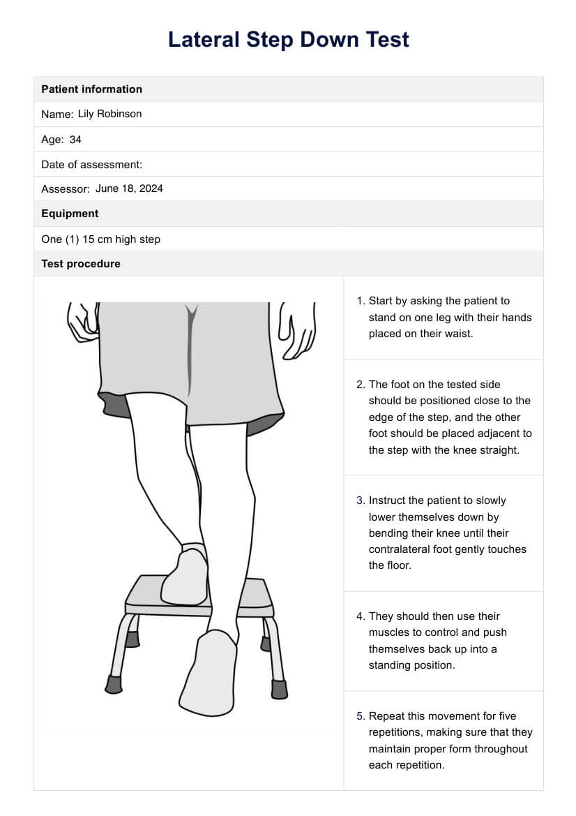 Lateral Step Down Test PDF Example