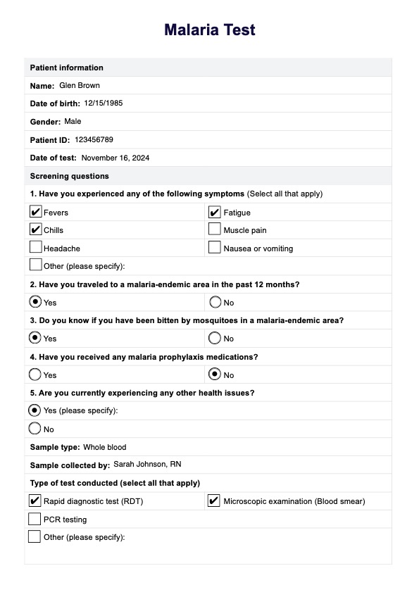 Malaria PDF Example