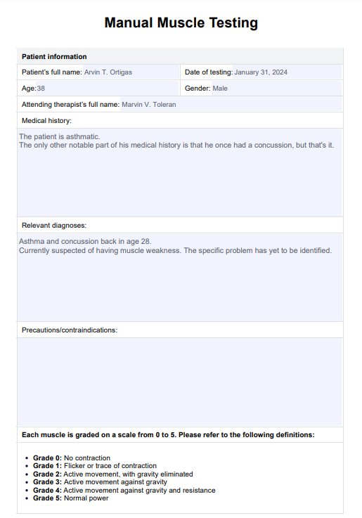 Pruebas musculares manuales PDF Example